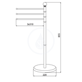 Aqualine Samba - Stojan na uteráky s podstavcom, nerezová