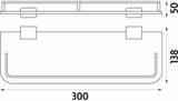 Nimco Kibo - Polička, dĺžka 30 cm, matné sklo/chróm
