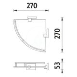 Nimco Keira - Polička rohová, matné sklo/chróm