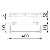 Nimco Keira - Polička, dĺžka 40 cm, matné sklo/chróm