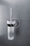 Nimco Nava - WC kefa nástenná s držiakom, čierny mat/mliečne sklo