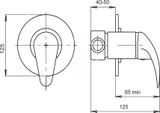 Novaservis Metalia 55 - Batéria pod omietku s telesom, chróm