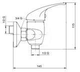 Novaservis Metalia 55 - Sprchová batéria nástenná bez príslušenstva 100 mm, chróm