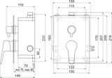 Novaservis Titania Iris New - Batéria pod omietku pre 2 spotrebiče s telesom, chróm