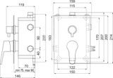 Novaservis Titania Iris New - Batéria pod omietku pre 3 spotrebiče s telesom, chróm