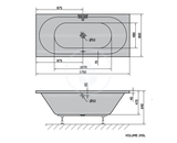 Polysan Vane - Obdĺžniková vaňa VIVA B 175, 175x80x47 cm, biela