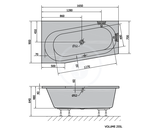 Polysan Vane - Asymetrická vaňa ASTRA WL, 165x90x48 cm, ľavá, biela