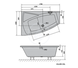 Polysan Vane - Asymetrická vaňa EVIA 170 L, 170x100x47 cm, biela