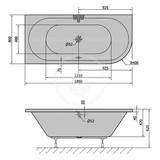 Polysan Vane - Asymetrická vaňa VIVA L 185, 185x80x47 cm, ľavá, biela