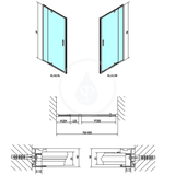 Polysan Easy Line - Sprchové dvere 76-90 cm, leštený hliník/číre sklo