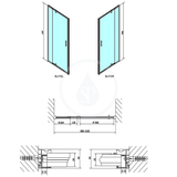 Polysan Easy Line - Sprchové dvere pivotové 88-102 cm, leštený hliník/číre sklo