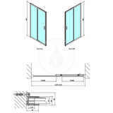 Polysan Easy Line - Sprchové dvere, 140 cm, leštený hliník/číre sklo