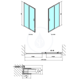 Polysan Easy Line - Sprchové dvere 150 cm, leštený hliník/číre sklo