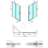 Polysan Zoom Line - Sprchové dvere Black 110 cm, číre sklo