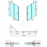 Polysan Zoom Line - Sprchové dvere Black 130 cm, číre sklo