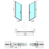 Polysan Zoom Line - Sprchové dvere Black 80 cm, číre sklo