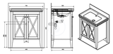 Sapho Cross - Umývadlová skrinka 70x81x47 cm, mahagón