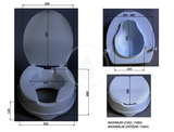 Sapho Ridder Sedadlá - WC doska zvýšená 100 mm, bez držadiel, biela