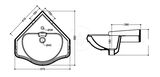 Sapho Kerasan Retro - Umývadlo rohové, 58x58 cm, biela