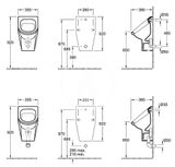 Villeroy &amp; Boch Architectura - Odsávací pisoár, 355 mm x 620 mm x 385 mm, biely – pisoár, s cieľovým objektom