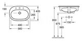 Villeroy &amp; Boch O.novo - Umývadlo zápustné 56x41 cm, s prepadom, otvor pre batériu, alpská biela