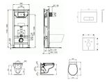 Ideal Standard ProSys - Set predstenovej inštalácie, klozetu a sedadla Eurovit, tlačidla Oleas M2, Rimless, SoftClose, biela