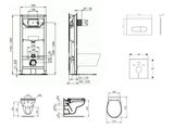 Ideal Standard ProSys - Set predstenovej inštalácie, klozetu a sedadla Eurovit, tlačidla Oleas M1, Rimless, SoftClose, chróm mat