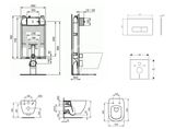 Ideal Standard ProSys - Set predstenovej inštalácie, klozetu a dosky Tesi, tlačidla Oleas M2, Aquablade, SoftClose, biela