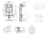 Ideal Standard ProSys - Set predstenovej inštalácie, klozetu a sedadla Tesi, tlačidla Oleas M1, Aquablade, SoftClose, biela
