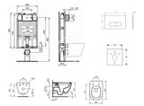 Ideal Standard ProSys - Set predstenovej inštalácie, klozetu a sedadla Tesi, tlačidla Oleas M1, Rimless, SoftClose, biela