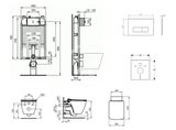 Ideal Standard ProSys - Set predstenovej inštalácie, klozetu a dosky Strada II, tlačidla Oleas M2, Aquablade, SoftClose, biela