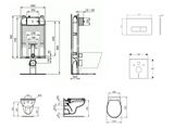 Ideal Standard ProSys - Set predstenovej inštalácie, klozetu a dosky Eurovit, tlačidla Oleas M2, Rimless, SoftClose, chróm