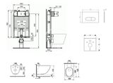 Ideal Standard ProSys - Set predstenovej inštalácie, klozetu a sedadla Mio, tlačidla Oleas M2, Rimless, Slowclose, Antibak, biela