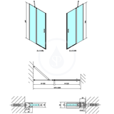 Polysan Zoom Line - Sprchové dvere Black 100 cm, číre sklo