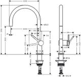 Hansgrohe M54 - Drezová batéria Talis, vzhľad nerezový