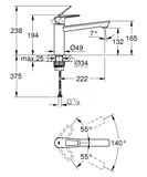 Grohe BauLoop - Drezová batéria, chróm