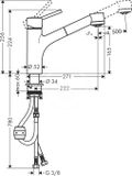 Hansgrohe Talis M52 - Drezová batéria s výsuvnou spŕškou, EcoSmart, chróm