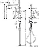 Hansgrohe M54 - Drezová batéria Talis s výsuvnou koncovkou, EcoSmart, chróm