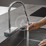 Hansgrohe M81 - Drezová batéria Aquno Select s výsuvnou spŕškou a plochým sprchovým prúdom, sBox, chróm