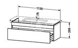 Duravit DuraStyle - Umývadlová skrinka 40x113x45 cm, 1 zásuvka, lesklá biela