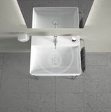 Duravit DuraSquare - Umývadlo, 60x47 cm, bez prepadu, s otvorom na batériu, DuraCeram, WonderGliss, biela