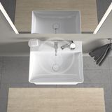 Duravit DuraSquare - Umývadlo, 60x47 cm, bez prepadu, s otvorom na batériu, DuraCeram, biela