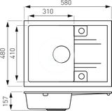Novaservis Drezy - Granitový drez 58x48 cm, grafit