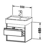 Duravit Ketho - Umývadlová skrinka 48x55x44 cm, 2 zásuvky, lesklá biela