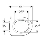 Geberit Selnova Comfort - Bezbariérové WC sedadlo bez poklopu, biela