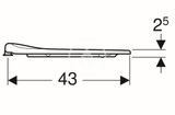 Geberit Selnova Comfort - Bezbariérové WC sedadlo bez poklopu, biela