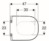 Geberit Selnova Comfort - Bezbariérové WC sedadlo Square, duroplast, biela