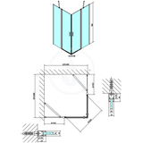 Polysan Zoom Line - Sprchový kút Black, 90x90 cm, čierna mat/číre sklo