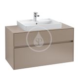 Villeroy &amp; Boch Collaro - Umývadlo nábytkové 60x47 cm, s prepadom, otvor na batériu, CeramicPlus, Stone White