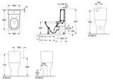 Villeroy &amp; Boch O.novo - WC kombi misa, Vario odpad, alpská biela